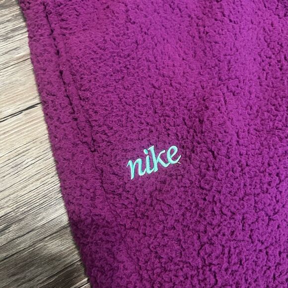 NWT Nike Therma-Fit Teddy Fleece Joggers Purple Full Length Elastic Waist XXL - Picture 3 of 12